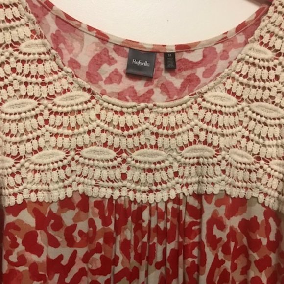 New Womens Rafaella Red Lace Patterned Tank - Picture 2 of 3